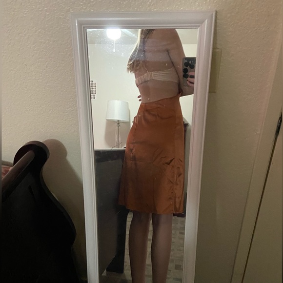 Silk pink and brown dress bought for a wedding but never worn - Picture 3 of 5